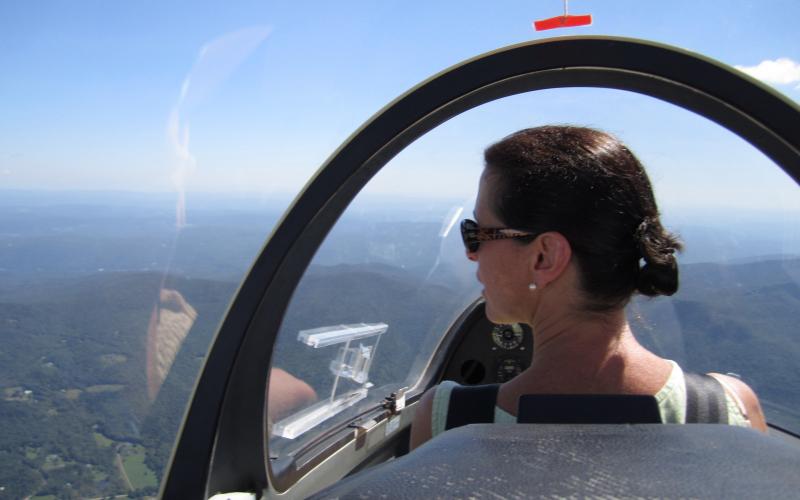 View from a glider cockpit